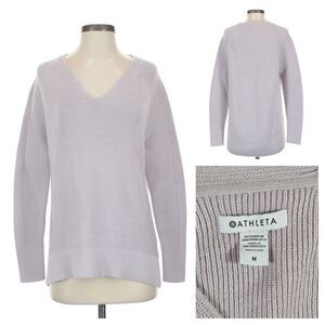 Athleta Hanover V-Neck Merino Wool Blend Sweater Size Medium
